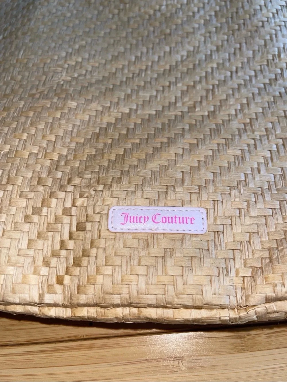 Juicy Couture Wicker Straw Tote Handbag